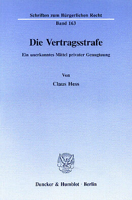 E-Book (pdf) Die Vertragsstrafe. von Claus Hess
