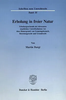 E-Book (pdf) Erholung in freier Natur. von Martin Burgi