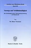 E-Book (pdf) Vorsorge und Verhältnismäßigkeit. von Dieter Neumann