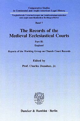 eBook (pdf) The Records of the Medieval Ecclesiastical Courts. de 