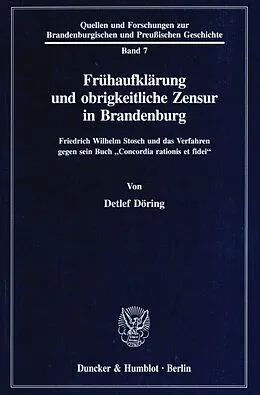 E-Book (pdf) Frühaufklärung und obrigkeitliche Zensur in Brandenburg. von Detlef Döring