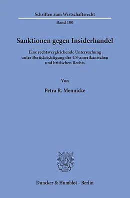 E-Book (pdf) Sanktionen gegen Insiderhandel. von Petra R. Mennicke