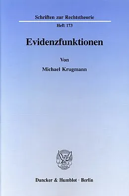 E-Book (pdf) Evidenzfunktionen. von Michael Krugmann