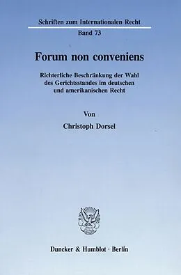 E-Book (pdf) Forum non conveniens. von Christoph Dorsel