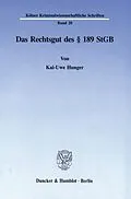 E-Book (pdf) Das Rechtsgut des § 189 StGB. von Kai-Uwe Hunger