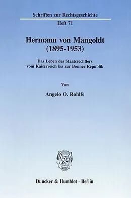 E-Book (pdf) Hermann von Mangoldt (1895-1953). von Angelo O. Rohlfs