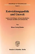 E-Book (pdf) Entwicklungspolitik und Umwelt. von Klaus Georg Binder