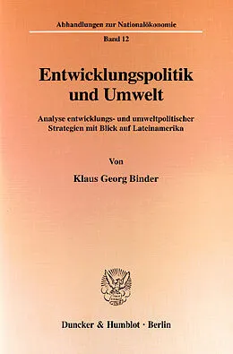 E-Book (pdf) Entwicklungspolitik und Umwelt. von Klaus Georg Binder