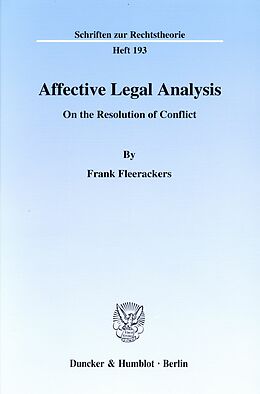 eBook (pdf) Affective Legal Analysis. de Frank Fleerackers