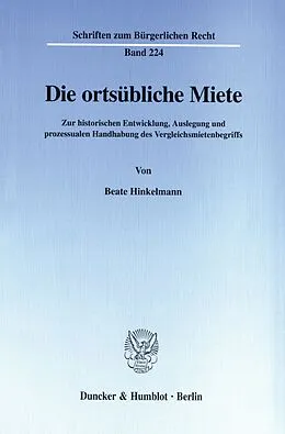 E-Book (pdf) Die ortsübliche Miete. von Beate Hinkelmann