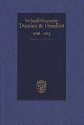 E-Book (pdf) Duncker &amp; Humblot Verlagsbibliographie 1798-1945. von 