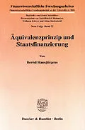 E-Book (pdf) Äquivalenzprinzip und Staatsfinanzierung. von Bernd Hansjürgens