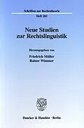 E-Book (pdf) Neue Studien zur Rechtslinguistik. von 