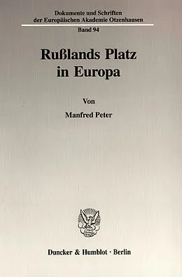 E-Book (pdf) Rußlands Platz in Europa. von Manfred Peter