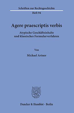 E-Book (pdf) Agere praescriptis verbis. von Michael Artner