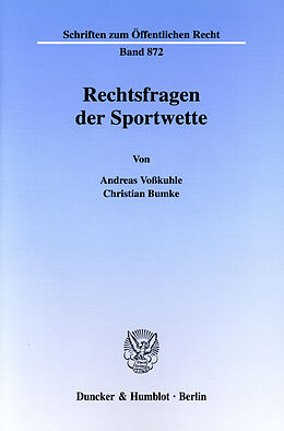 E-Book (pdf) Rechtsfragen der Sportwette. von Christian Bumke