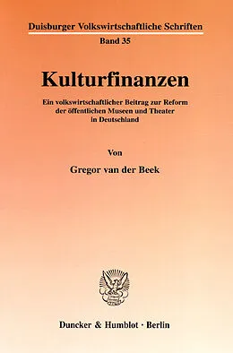 E-Book (pdf) Kulturfinanzen. von Gregor van der Beek