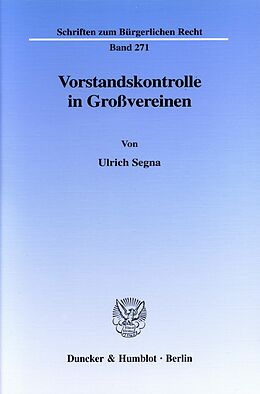 E-Book (pdf) Vorstandskontrolle in Großvereinen. von Ulrich Segna