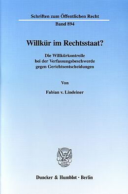 E-Book (pdf) Willkür im Rechtsstaat? von Fabian v. Lindeiner