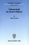 E-Book (pdf) Videotechnik im Strafverfahren. von Sabine Swoboda