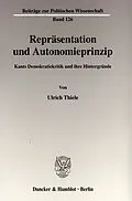 E-Book (pdf) Repräsentation und Autonomieprinzip. von Ulrich Thiele