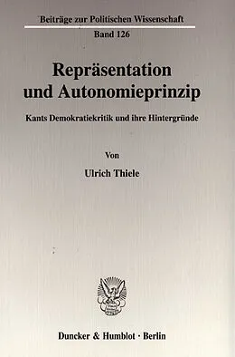 E-Book (pdf) Repräsentation und Autonomieprinzip. von Ulrich Thiele