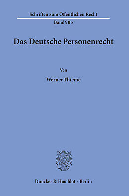 E-Book (pdf) Das Deutsche Personenrecht. von Werner Thieme