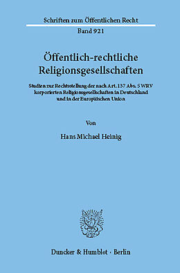 E-Book (pdf) Öffentlich-rechtliche Religionsgesellschaften. von Hans Michael Heinig