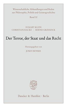 E-Book (pdf) Der Terror, der Staat und das Recht. von Bernd Grzeszick