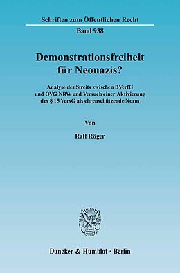 E-Book (pdf) Demonstrationsfreiheit für Neonazis? von Ralf Röger