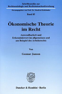 E-Book (pdf) Ökonomische Theorie im Recht. von Gunnar Janson