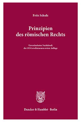 E-Book (pdf) Prinzipien des römischen Rechts. von Fritz Schulz