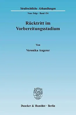 E-Book (pdf) Rücktritt im Vorbereitungsstadium. von Veronika Angerer