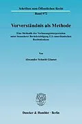 E-Book (pdf) Vorverständnis als Methode. von Alexander Schmitt Glaeser