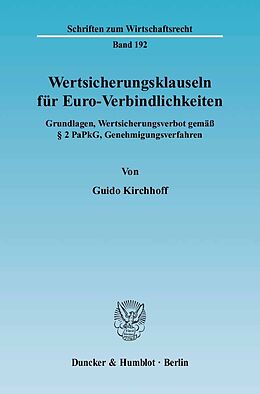 E-Book (pdf) Wertsicherungsklauseln für Euro-Verbindlichkeiten. von Guido Kirchhoff