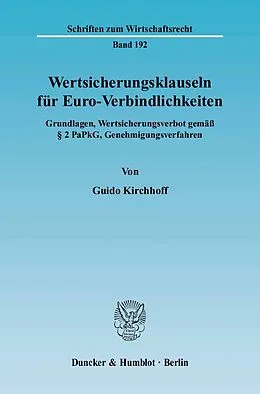 E-Book (pdf) Wertsicherungsklauseln für Euro-Verbindlichkeiten. von Guido Kirchhoff