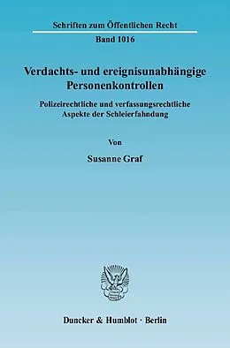 E-Book (pdf) Verdachts- und ereignisunabhängige Personenkontrollen. von Susanne Graf