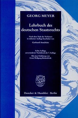 E-Book (pdf) Lehrbuch des deutschen Staatsrechts. von Georg Meyer