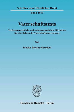 E-Book (pdf) Vaterschaftstests. von Frauke Brosius-Gersdorf