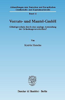 E-Book (pdf) Vorrats- und Mantel-GmbH. von Katrin Hancke
