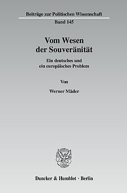 E-Book (pdf) Vom Wesen der Souveränität. von Werner Mäder