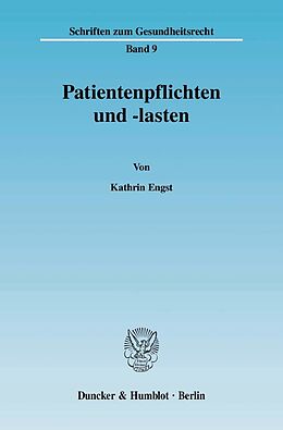 E-Book (pdf) Patientenpflichten und -lasten. von Kathrin Engst