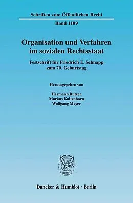E-Book (pdf) Organisation und Verfahren im sozialen Rechtsstaat. von 