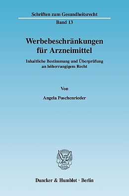 E-Book (pdf) Werbebeschränkungen für Arzneimittel. von Angela Poschenrieder