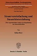 E-Book (pdf) Steuervereinfachung und Steuerhinterziehung. von Kilian Bizer