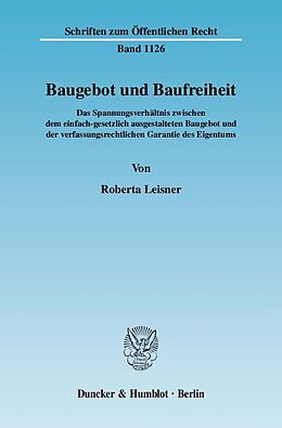 E-Book (pdf) Baugebot und Baufreiheit. von Roberta Leisner