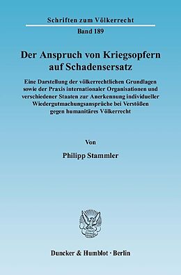 E-Book (pdf) Der Anspruch von Kriegsopfern auf Schadensersatz. von Philipp Stammler