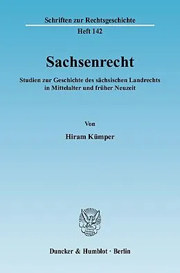 E-Book (pdf) Sachsenrecht. von Hiram Kümper
