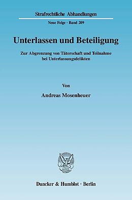 E-Book (pdf) Unterlassen und Beteiligung. von Andreas Mosenheuer