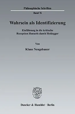 E-Book (pdf) Wahrsein als Identifizierung. von Klaus Neugebauer